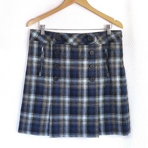 Wool Ann Taylor Loft Plaid School Girl Mini Skirt